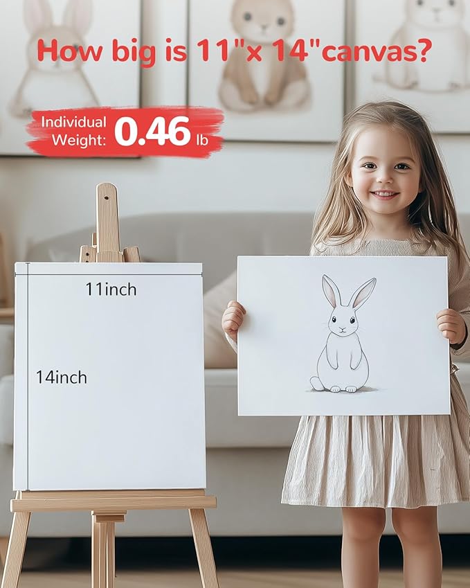 Canvas Boards for Painting 36 Pack, 11x14 Inch Blank Canvas Panels, 100% Cotton Art Supplies for Acrylics Oil Watercolor Tempera Paints