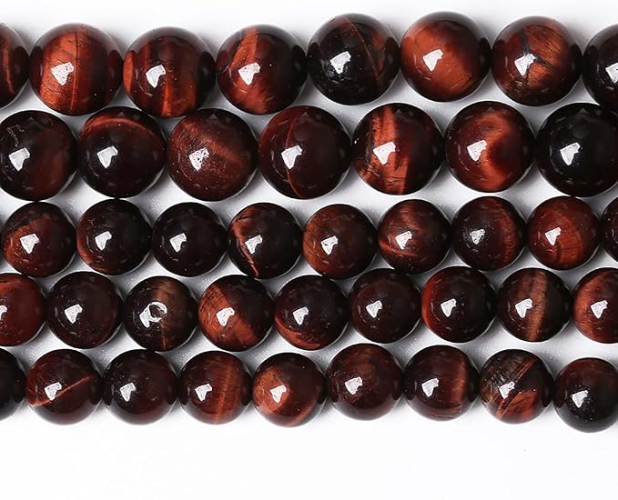 38PCS 10mm Natural Red Tiger Eye Stone Beads Gemstone Round Loose Spacer Stone Beads for Jewelry Making DIY Bracelet Necklace 15 Inch (10mm, Red Tiger Eye Stone)