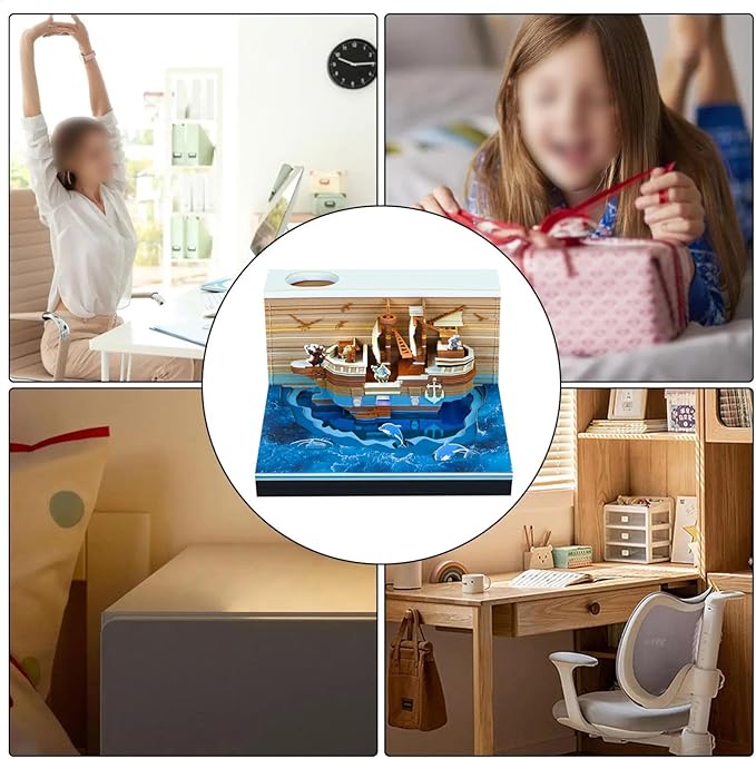 Time Piece Calendar 2026,3D Tree Tear-Away Memo Pad Creative Desk Calendars,3D Notepad Paper Carving Art Sticky Notes,3D Calendar 2026 Suitable for Room and Office Desktop Decoration