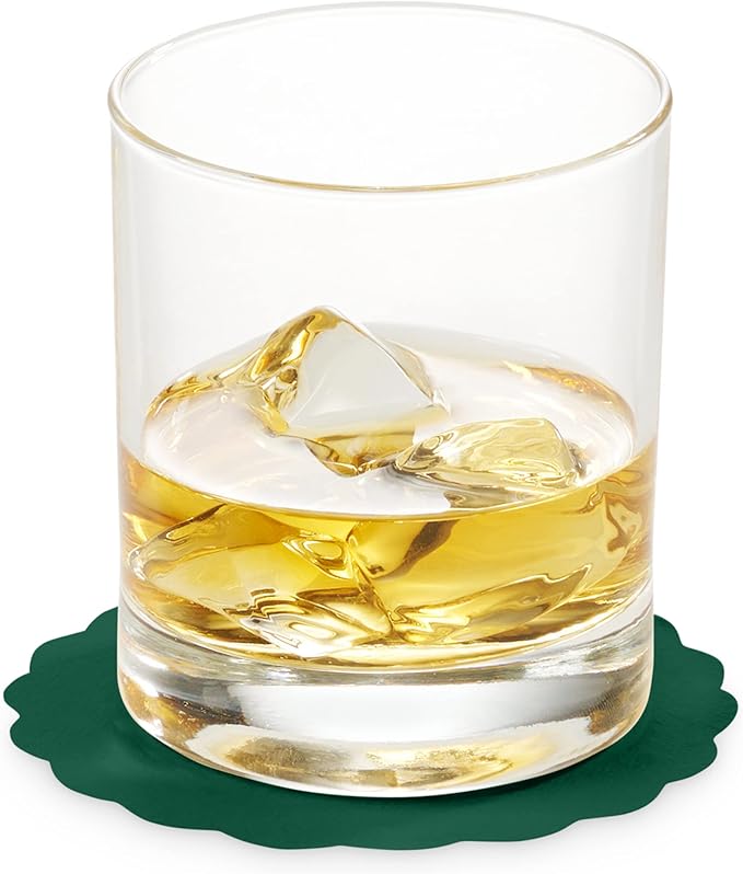 Disposable Green Paper Coasters for Drinks, 3.5 Inch Round Coasters for Christmas, Bar, Cocktail, Beverage, Wine Or Event, 500 Pack Bulk