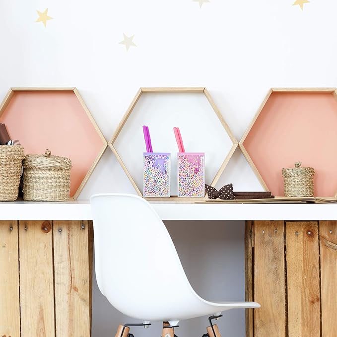 2 Pieces Cute Bubble Pen Holder Multi-purpose Desktop Organizer Back to School Gift Kawaii Office Supplies Pastel Desk Accessories Stationery Makeup Brush Holder with Bubble Ball(Pink and Purple)