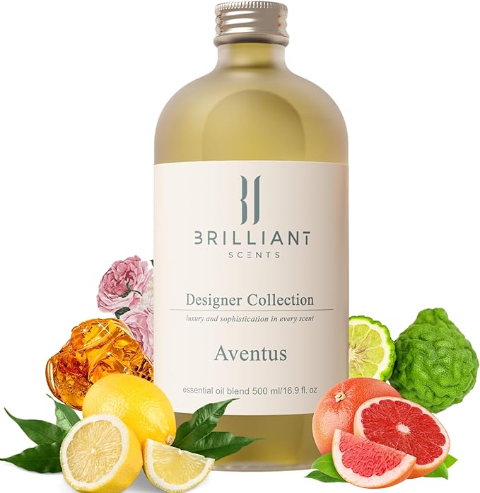 Brilliant Scents Aventus Fragrance Oil 120ml - Premium Diffuser Oil for Home, Office, Hotels - Long Lasting, Plant-Based, Meets IFRA Standards, USA-Made - Grapefruit, Floral, Moss