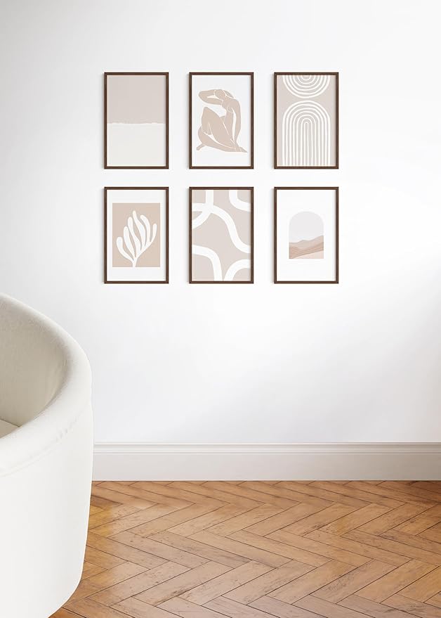 HAUS AND HUES 11x17 Walnut Oak Wood Picture Frames Set of 25 - Premium Bulk Picture Frames 11x17 Bundle - Elegant Gallery Wall Frame Set for Posters, Art Display