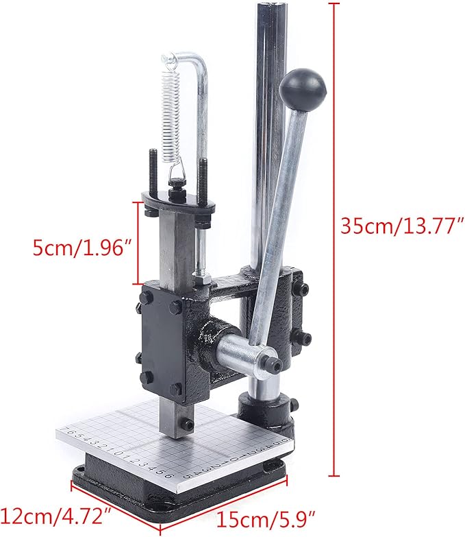 WATEBATH Leather Imprinting Machine Device Embossing Stamp Press Logo Embossing Leather Stamp Hole Punching DIY Logo Bronzing Tool Cutting Stitching Kit with Scale Board