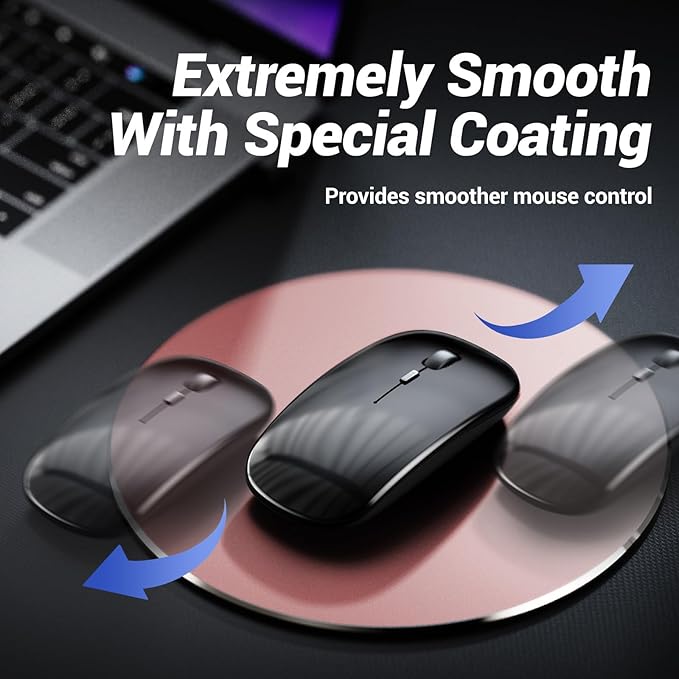 HONKID Metal Aluminum Mouse Pad, Thin Hard Mousepad, Double Sided Waterproof Fast and Accurate Control Mousepad for Laptop, Computer and PC, Office, 7.87 * 7.87 Round Pink