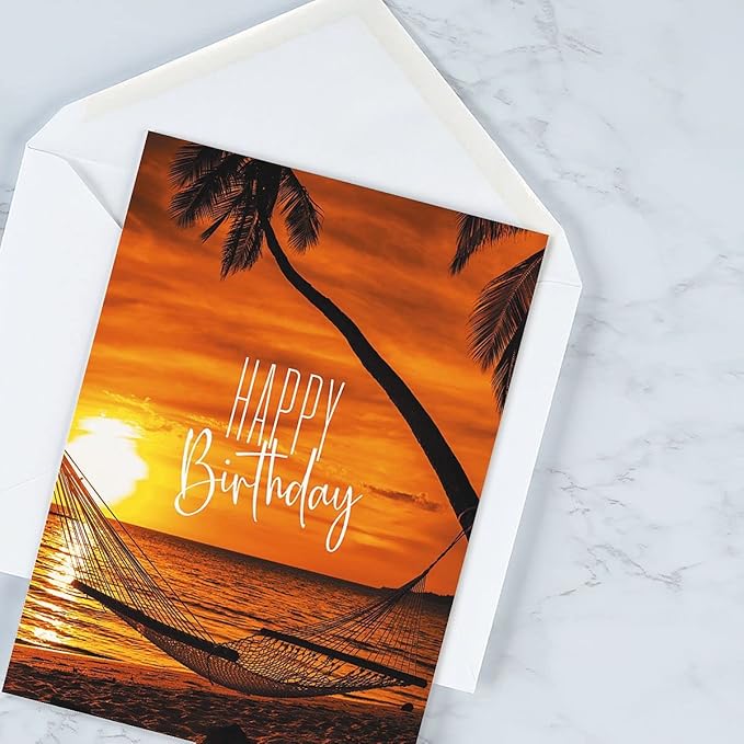 Current Coastal Celebrations Happy Birthday Greeting Card Set - Value Pack of 20 Cards With White Envelopes, 10 Designs, Large 5" x 7" Assortment