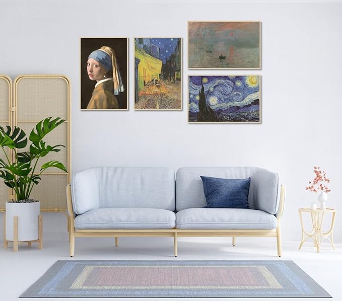 MINI ZOZI Famous Art Prints And Posters 16PCS Paintings Fine Art Impressionist Renaissance Aesthetic Romanticism Big Poster Wall Painting Classroom Room Decor Classical America Artist Artwork Pack