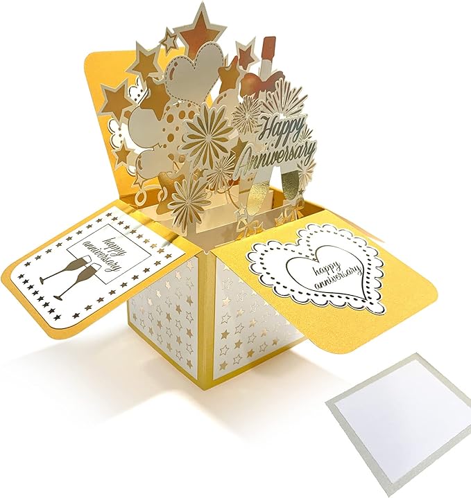 Handmade 3D Floral Pop-Up Greeting Card with Note & Envelope - Thoughtful Gift for Anniversary, Valentine's Day, Mother's Day, Teacher Appreciation - All-Occasion Bouquet Gift Box