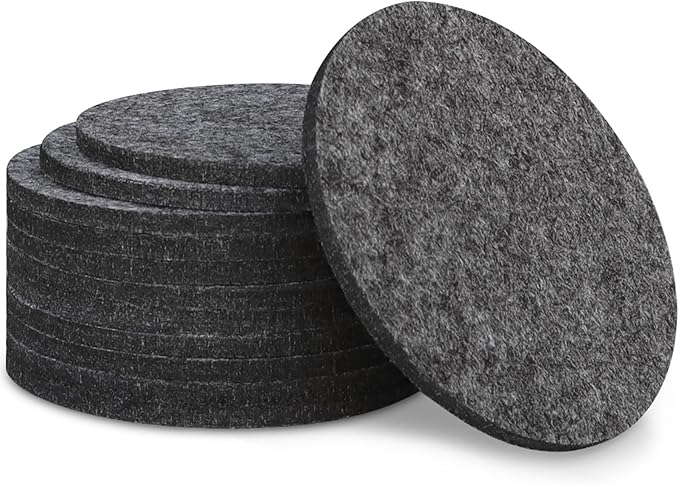 12 Pcs Felt Drink Coasters, 4 Inch Round Absorbent Felt Coasters for Drinks, Thickened Absorbent Coaster for Home Decor Coffee Tabletop Protection, Grey