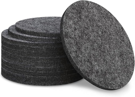 12 Pcs Felt Drink Coasters, 4 Inch Round Absorbent Felt Coasters for Drinks, Thickened Absorbent Coaster for Home Decor Coffee Tabletop Protection, Grey