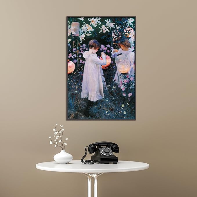 OKRA John Singer Sargent Canvas Wall Art Carnation, Lily, Lily, Rose Poster Vintage People Flowers Nature Landscape Poster Master Painting Print Room Aesthetic Wall Decorate Unframed(12x18in/30x45cm)