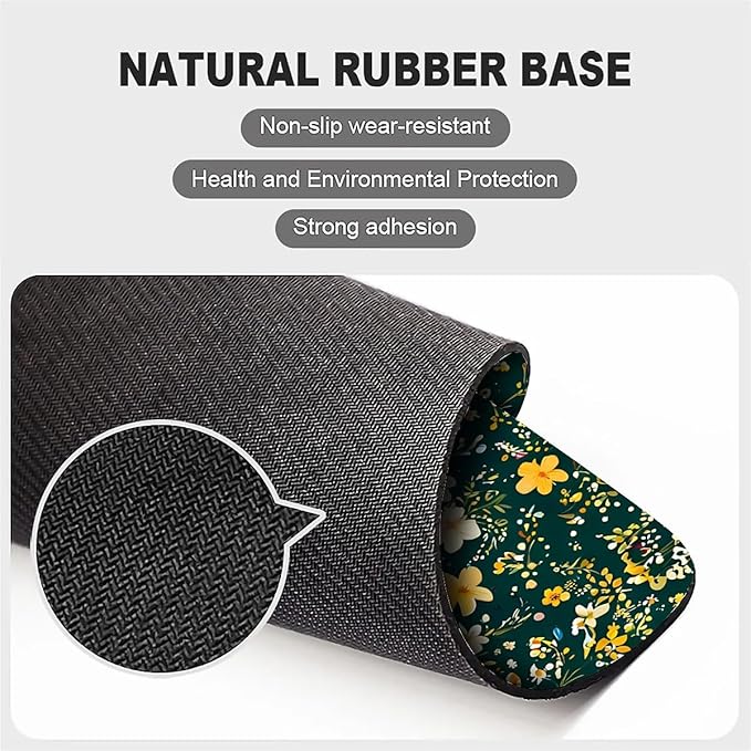 Square Mouse Pad Wild Flower 2, Personalized Premium-Textured Custom Mouse Mat Design, Washable Mousepad Cloth, Non-Slip Rubber Base Computer Mouse Pads for Wireless Mouse