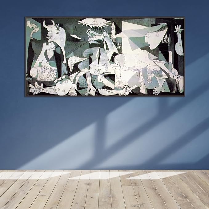 Pablo Picasso Canvas Wall Art Guernica Poster Abstract Art Cubism Painting Famous Oil Painting Print Modern Home Decor Suitable for Bedroom Living Room Office Wall Decor Unframed(12x24in/30x60cm)