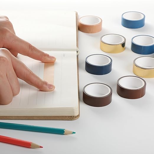 Mr. Pen Washi Tape Set, 10 Rolls, Terra Nova Palette, Decorative Tape, Scrapbook Tape, Craft Tape