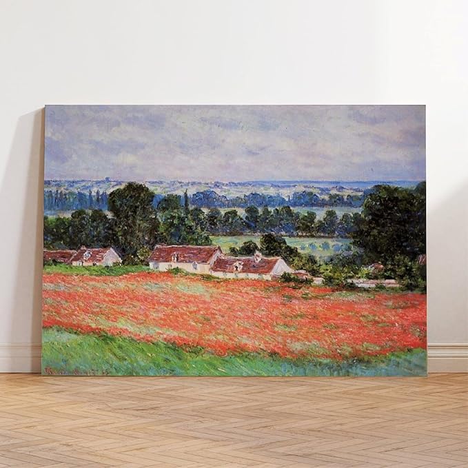 40+ Monet Famous Print Posters Poppy Field at Giverny by Claude Monet Impressionism Canvas Art Poster And Wall Art Picture Print Modern Family Bedroom Decor Posters Unframe 20×30inch(50×75cm)