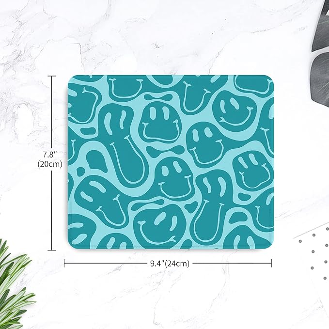 Seorsok Square Mouse Pad Cute Retro Smiley Hippie,Office Home Personalized Premium-Textured Mouse Mat Design,Waterproof Mousepad,Non-Slip Rubber Base Computer Mouse Pads for Wireless Mouse
