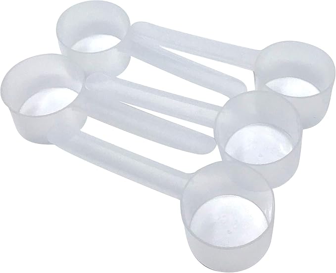 2 Tbsp (1 Oz. | 6 Tsp | 29.6 mL) Long Handle Scoop for Coffee, Protein Powder, Pet Food, Spices, Grains, Dry Goods – Food-Grade BPA-Free Plastic Measuring Spoon (Pack of 5)