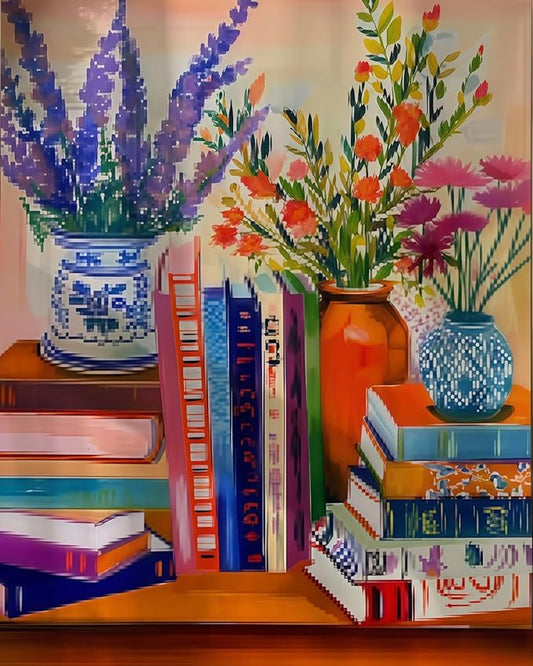 CSZPPQAF Paint by Numbers Kit for Adults Beginner, Flower Book Paint by Number Kits on Canvas, DIY Easy Acrylic Watercolor Oil Painting by Numbers for Home Wall Decor 16X20inch