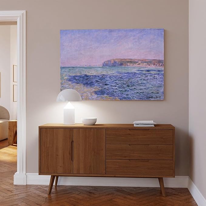 40+ Monet Famous Print Posters Shadows on The Sea. The Cliffs at Pourville by Claude Monet Impressionism Canvas Art Poster And Wall Art Picture Print Modern Family Bedroom Decor Posters Frame 20×30inc