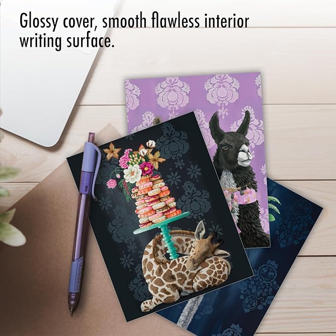 The Best Card Company Assorted Blank Greeting Card Box Set - Incl. 20 Cards + Envelopes - 10 Unique Designs - Perfect for Thank Yous, Invitations, More - Fancy Wildlife AM3364OCB-B2x10