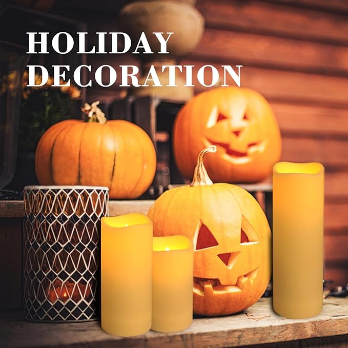 24-Pack LED Flameless Candles with Remote Control -Flickering Electric Candles- Timer Candles -3D Flame, for Halloween Christmas Parties,Wedding,Home,Gift and Special Occasions(Three Sizes)