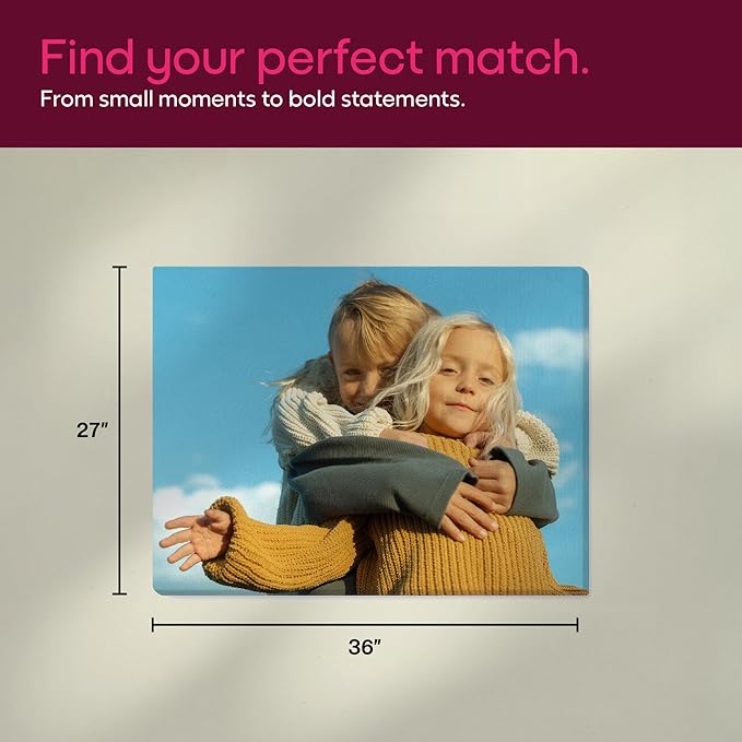 Mixtiles Custom Canvas With Your Photos – No-Nails, Magnetic Hanging System - Wall Frames, Personalized Prints, Perfect Home Decor Gift – 36×27 Single Tile