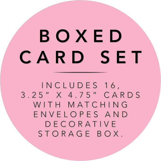 Graphique Peanuts Gang Boxed Notecards, 16 Peanuts Friends CardsEmbellished With Glitter, with Matching Envelopes and Storage Box, 3.25" x 4.75"