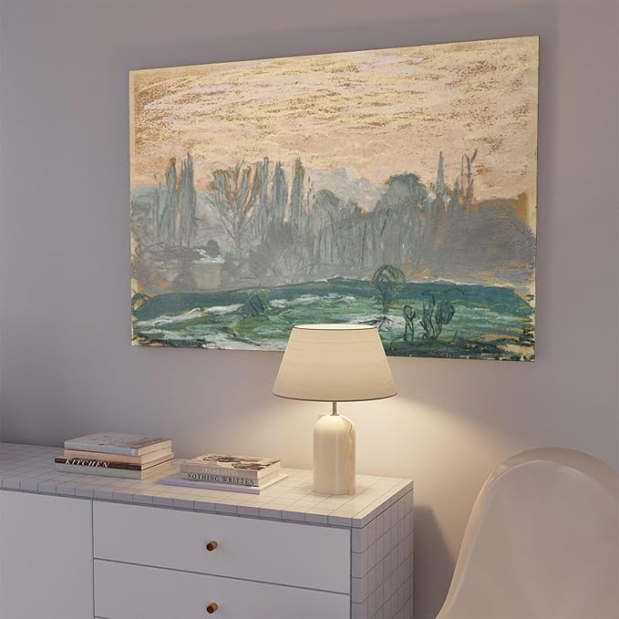 CFIOZYOS 40+ Monet Famous Print Posters Winter Landscape with Evening Sky by Claude Monet Impressionism Poster for Teen Boys Room Wall Art Canvas Painting Print Frame 24×36inch(60×90cm)