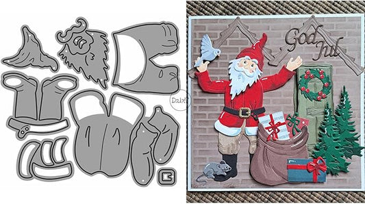 DzIxY Christmas Santa Claus Clothes Metal Cutting Dies for Card Making Kit Embossing Paper Die Cuts Set Scrapbook Stencils Supplies Machine Templates