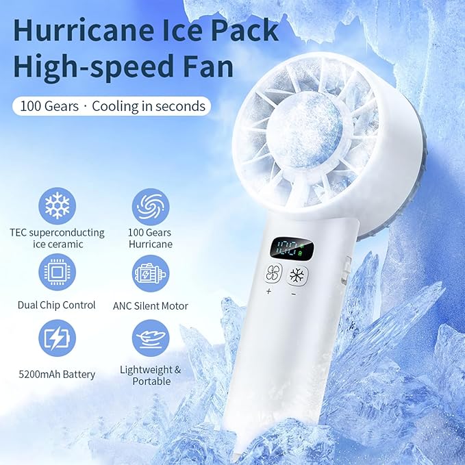 Portable Handheld Mini Turbo Jet Fan - USB Rechargeable with 12-16 Working Hours & Built - in Power Bank, Ideal for Outdoor/Travel/Vacation/Concerts