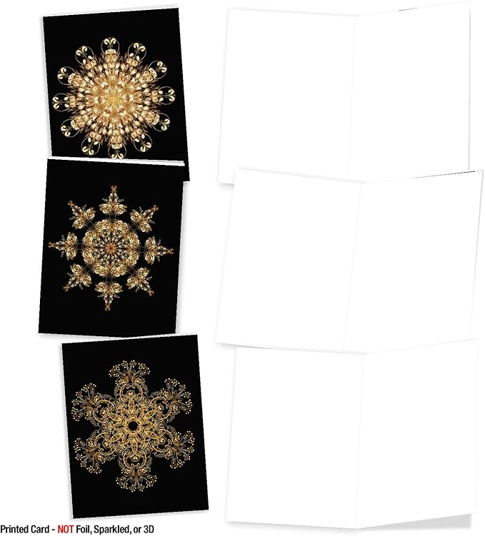 The Best Card Company - 10 Blank Note Cards Assortment (4 x 5.12 Inch) - Zen Patterns and Symbols, Bulk Boxed Set - Magnificent Mandalas AM6326OCB-B1x10