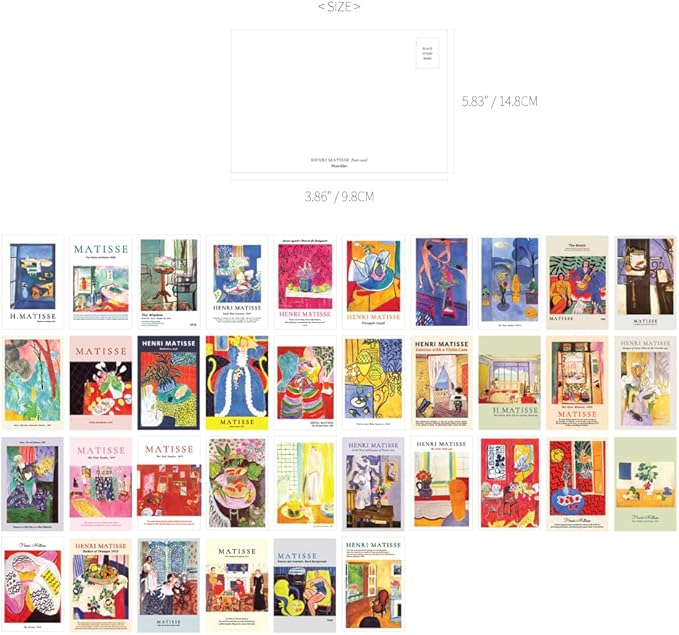 Monolike Henri Matisse Painting ver.2 Single card - mix 36 pack, It consists of 36 famous paintings by Henri Matisse.