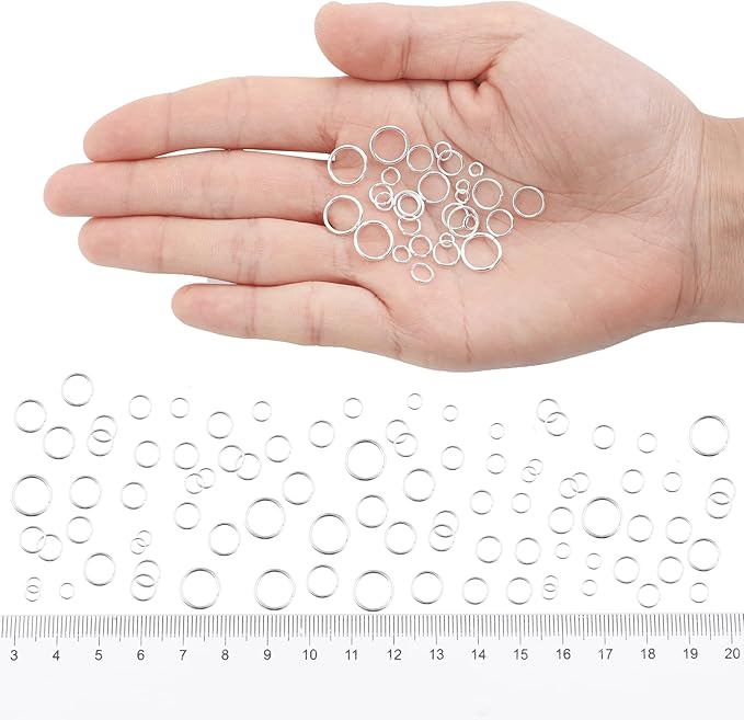 Silver Jump Rings for Jewelry Making Supplies Open Jump Rings 4mm 5mm 6mm 7mm 8mm 10mm Jump Ring for DIY Bracelet Earrings Necklace Jewelry Findings Connectors O Rings Jump Ring