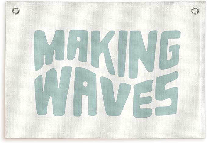 Lacama Coastal Room Decor,Making Waves Canvas Banner Beach Kids Room Decor,Surf Nursery Decor Wall Hanging Banner Flag,30x20 Inch
