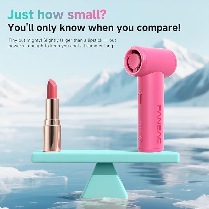 Mini Handheld Portable Fan - Brushless Motor, Ultra Slim, Stepless Control, Rechargeable 2500mAh Battery Up to 8 Hours, Pocket Electric Fan for Outdoor Travel & Office (Dreamy Pink)