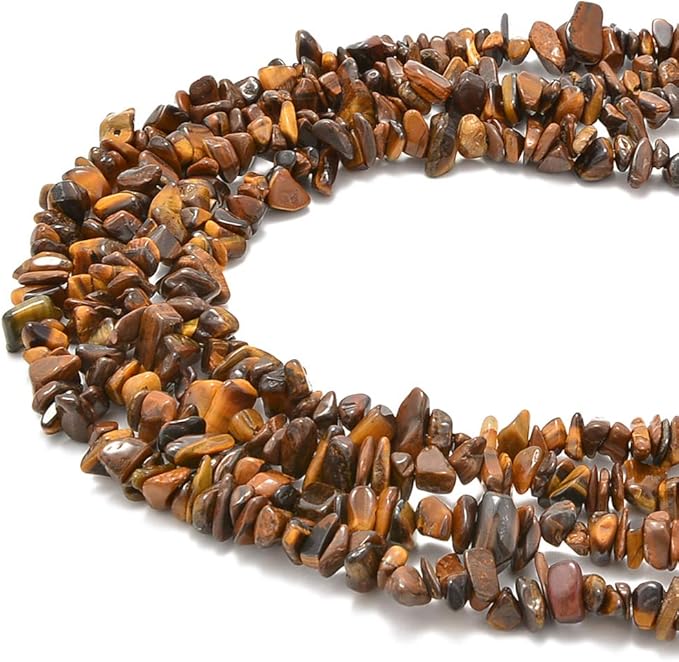 Gemstone Chips Natural Yellow Tiger Eye 3-5mm Healing Crystals Waist Bracelets Necklace Kit Irregular Stone DIY Crafts Design Jewelry Making Approxi 32 inch