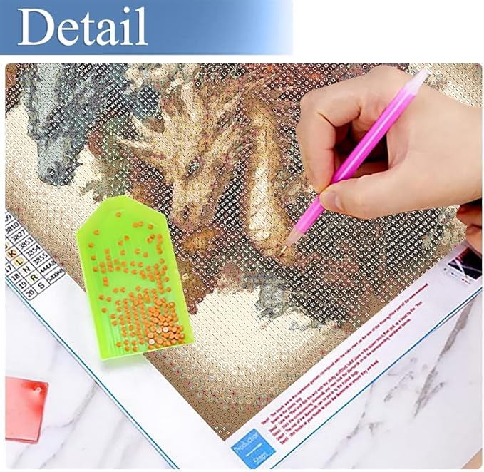 JFYHAB Dragon Diamond Painting Kits - 5D Colorful Dragon Art for Adults & Beginners, DIY Full Drill Art for Home Wall Decor, 12x16 Inch