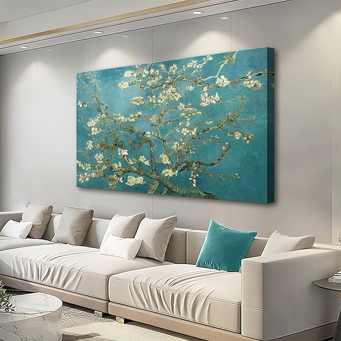 msspart Almond Blossom Tree by Vincent Van Gogh Oil Paintings Reproduction, Giclee Canvas Prints Wall Art for Bedroom Bathroom Home Decorations 24"x36"