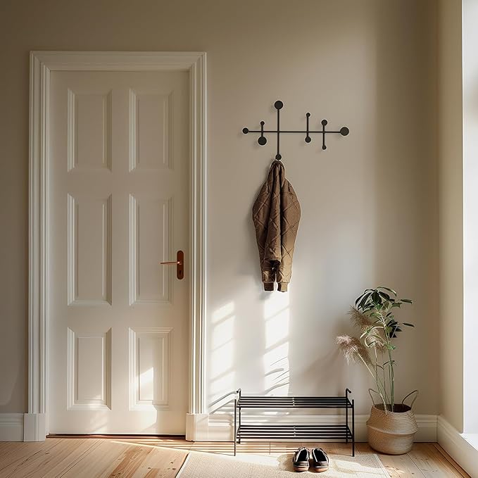 Kazai. 'Sval' Wall Wardrobe | Minimalist Coat Hook Design from Berlin | Modern Metal Wall-Mounted Coat Rack/Hooks | Black