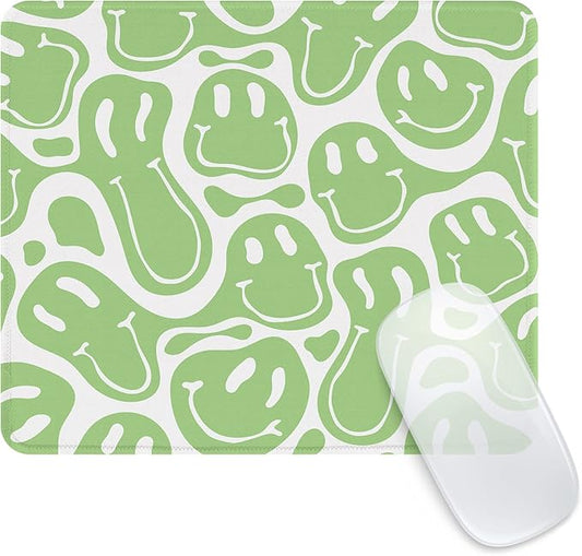 Seorsok Square Mouse Pad Cute Retro Smiley Hippie,Office Home Personalized Premium-Textured Mouse Mat Design,Waterproof Mousepad,Non-Slip Rubber Base Computer Mouse Pads for Wireless Mouse