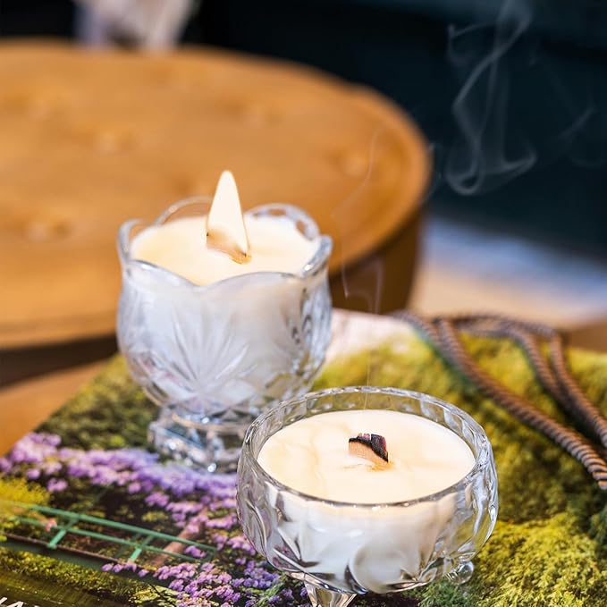 Wood Wicks for Candles Making, 100pcs Wood Candle Wicks, Include 50pcs 5.1 X 0.5 Inch Candle Making Wicks and 50pcs Iron Stand Naturally Smokeless,Wooden Candle Wicks with Rose Gold Trimmer for DIY.