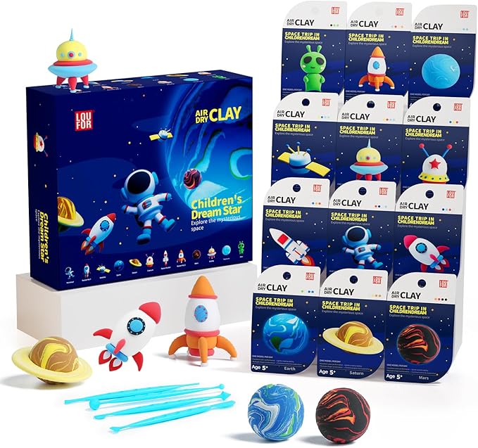Air Dry Clay Kits - Modeling Clay for Kids, Ultra Light & Soft, Safe & Non-Toxic, 12 Boxes DIY Model Magic Clay with Sculpting Tools & Tutorials, Creatible Art Crafts Toys Gifts Boys Girls