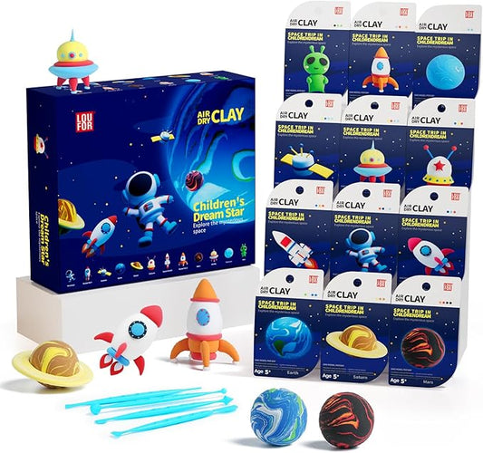 Air Dry Clay Kits - Modeling Clay for Kids, Ultra Light & Soft, Safe & Non-Toxic, 12 Boxes DIY Model Magic Clay with Sculpting Tools & Tutorials, Creatible Art Crafts Toys Gifts Boys Girls