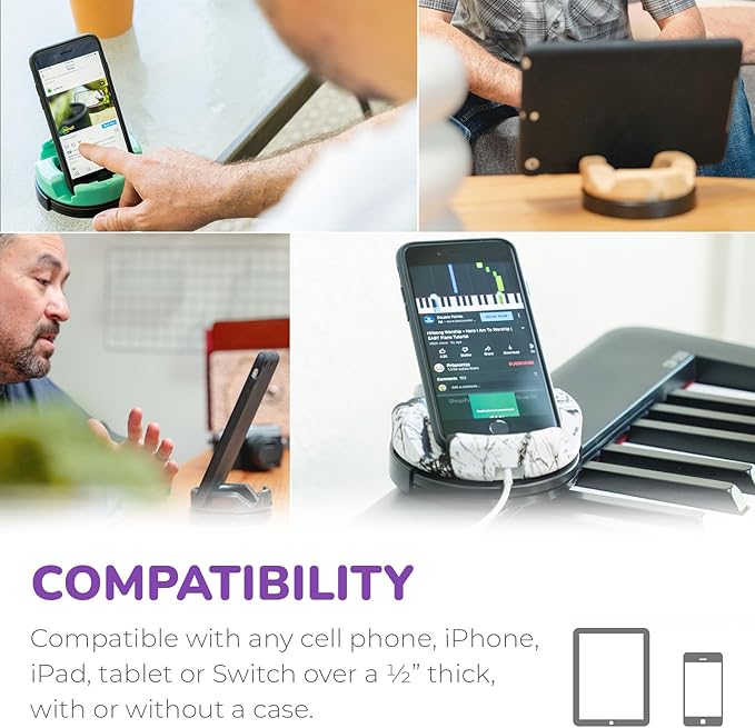 GoDonut Plus+ Ultra Phone Stand (Swivel Base) - Portable Mount Accessory - Charging Port Access - Compatible with Tablet, iPhone & Most Smartphones