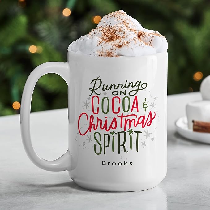 Let's Make Memories Personalized Mug - Festive Ceramic Coffee Mug for Christmas - Stocking Stuffer For Family, Friends, Neighbors - Microwave and Dishwasher Safe - Christmas Spirit - 15 oz.