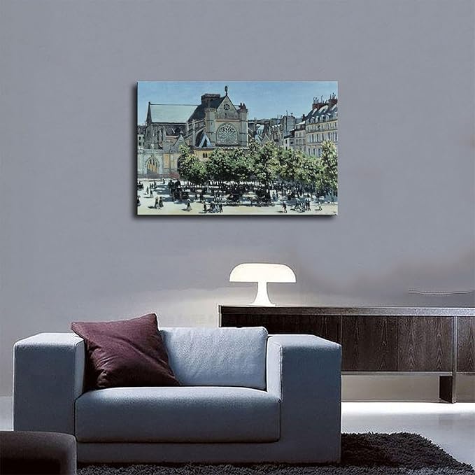 CFIOZYOS 40+ Monet Famous Print Posters St. Germain L'Auxerrois by Claude Monet Impressionism Canvas Poster Bedroom Decor Print Sports Landscape Office Room Decor Gift Unframe 16×24inch(40×60cm)