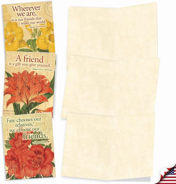 The Best Card Company - 10 Assorted Flower Cards Blank for Women (4 x 5.12 Inch) - All Occasion Floral Greetings Boxed - Say it with Flowers M1710BN