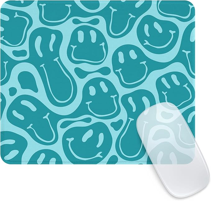 Seorsok Square Mouse Pad Cute Retro Smiley Hippie,Office Home Personalized Premium-Textured Mouse Mat Design,Waterproof Mousepad,Non-Slip Rubber Base Computer Mouse Pads for Wireless Mouse