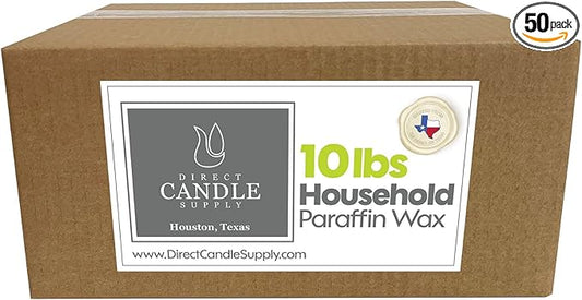 10lb Fully Refined Household Paraffin Candle Wax, Paraffin Wax for Candle Making, Bulk Candle Wax for Crafting Projects and Candle Making, Parafina, Cera para Velas