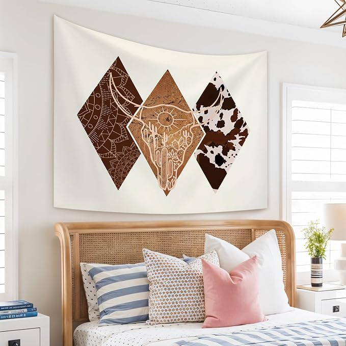 STHTTSW Boho Western Tapestry, West Cowboy Tapestries Wall Blanket, Aztec Southwestern Country Wall Hanging Decor for Living Room Home Bedroom, 50x60 Inch